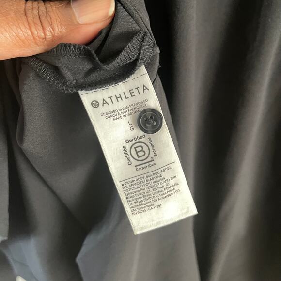 Athleta Everlasting Top Womens Large Black Athletic Performance Short Sleeve - Picture 4 of 9